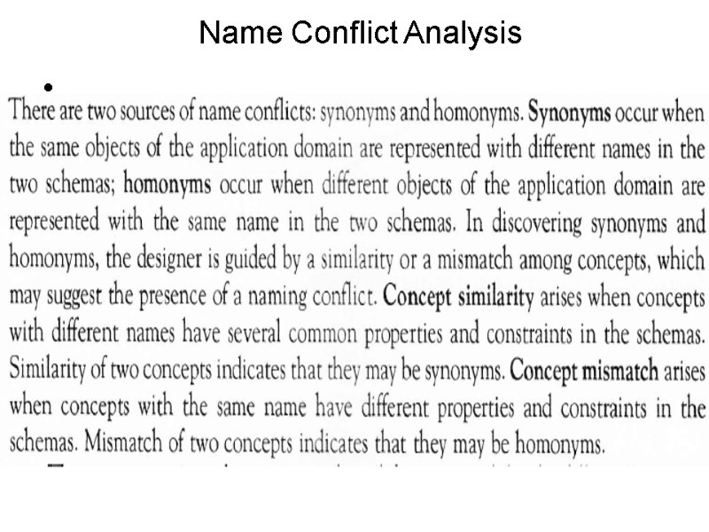 Name Conflict Analysis